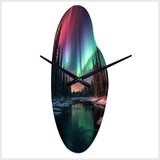 Yukon Northern Lights Beauty IV - Asymmetric Metal Wall Clock