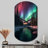 Yukon Northern Lights Beauty IV - Asymmetric Metal Wall Clock