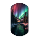 Yukon Northern Lights Beauty IV - Asymmetric Metal Wall Clock