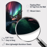 Yukon Northern Lights Beauty IV - Asymmetric Metal Wall Clock