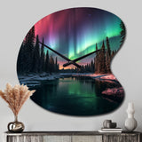 Yukon Northern Lights Beauty IV - Asymmetric Metal Wall Clock