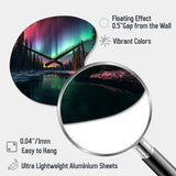 Yukon Northern Lights Beauty IV - Asymmetric Metal Wall Clock