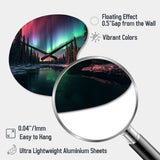 Yukon Northern Lights Beauty IV - Asymmetric Metal Wall Clock