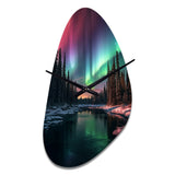 Yukon Northern Lights Beauty IV - Asymmetric Metal Wall Clock
