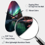 Yukon Northern Lights Beauty IV - Asymmetric Metal Wall Clock
