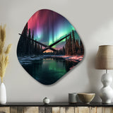 Yukon Northern Lights Beauty IV - Asymmetric Metal Wall Clock