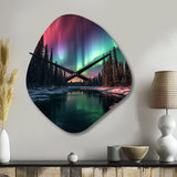 Yukon Northern Lights Beauty IV - Asymmetric Metal Wall Clock