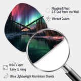 Yukon Northern Lights Beauty IV - Asymmetric Metal Wall Clock