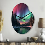 Yukon Northern Lights Beauty IV - Asymmetric Metal Wall Clock