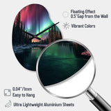 Yukon Northern Lights Beauty IV - Asymmetric Metal Wall Clock