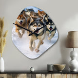Alaska Dog Sledding III - Asymmetric Metal Wall Clock