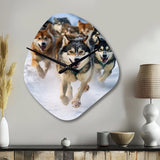 Alaska Dog Sledding III - Asymmetric Metal Wall Clock