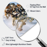 Alaska Dog Sledding III - Asymmetric Metal Wall Clock