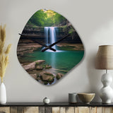 Falls Creek Of Lake Catherine Arkansas II - Asymmetric Metal Wall Clock