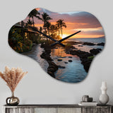 Maui Tropical Dreamscape I - Asymmetric Metal Wall Clock