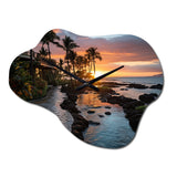 Maui Tropical Dreamscape I - Asymmetric Metal Wall Clock