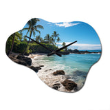 Maui Tropical Dreamscape II - Asymmetric Metal Wall Clock