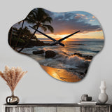 Aloha Tropical Dreamscape I - Asymmetric Metal Wall Clock