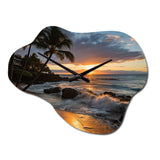 Aloha Tropical Dreamscape I - Asymmetric Metal Wall Clock
