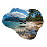 Aloha Tropical Dreamscape II - Asymmetric Metal Wall Clock
