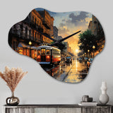 New Orleans Cityscape Comes Alive At Night I - Asymmetric Metal Wall Clock