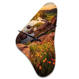 Oklahoma Wichita Mountains Sunset - Asymmetric Metal Wall Clock