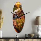 Oklahoma Wichita Mountains Sunset - Asymmetric Metal Wall Clock