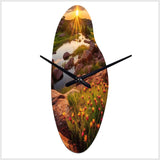 Oklahoma Wichita Mountains Sunset - Asymmetric Metal Wall Clock