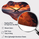 Tennessee Great Smoky Mountains Sunset I - Asymmetric Metal Wall Clock