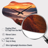 Tennessee Great Smoky Mountains Sunset II - Asymmetric Metal Wall Clock