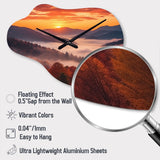 Tennessee Great Smoky Mountains Sunset II - Asymmetric Metal Wall Clock