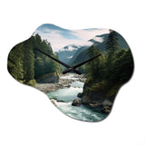 Washington Mount Rainier National Park III - Asymmetric Metal Wall Clock