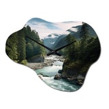 Washington Mount Rainier National Park III - Asymmetric Metal Wall Clock