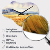 Wyoming Yellow Prairies - Asymmetric Metal Wall Clock