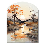 Orange Grey African Valley - Asymmetric Metal Wall Clock