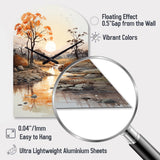 Orange Grey African Valley - Asymmetric Metal Wall Clock