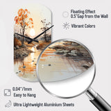 Orange Grey African Valley - Asymmetric Metal Wall Clock