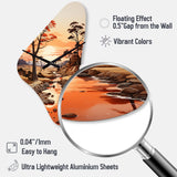 Red Beige African Valley - Asymmetric Metal Wall Clock