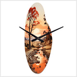 Red Beige African Valley - Asymmetric Metal Wall Clock
