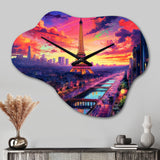 Paris Eiffel Tower Harmony II - Asymmetric Metal Wall Clock