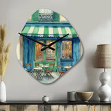 Croissant and Cafe In Paris - Asymmetric Metal Wall Clock