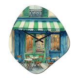 Croissant and Cafe In Paris - Asymmetric Metal Wall Clock