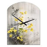 Yellow Grey Herb Garden - Asymmetric Metal Wall Clock