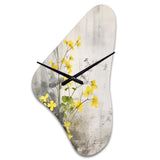 Yellow Grey Herb Garden - Asymmetric Metal Wall Clock