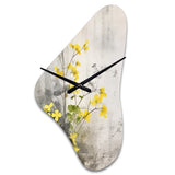 Yellow Grey Herb Garden - Asymmetric Metal Wall Clock