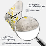 Yellow Grey Herb Garden - Asymmetric Metal Wall Clock
