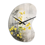 Yellow Grey Herb Garden - Asymmetric Metal Wall Clock