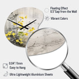 Yellow Grey Herb Garden - Asymmetric Metal Wall Clock
