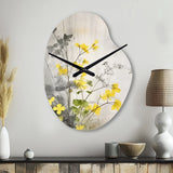 Yellow Grey Herb Garden - Asymmetric Metal Wall Clock