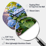 Blue Blooms Of Hydrangea - Asymmetric Metal Wall Clock